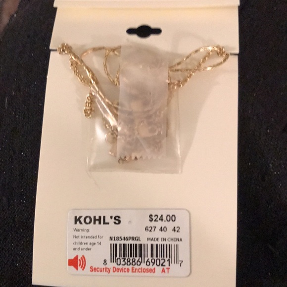 Lc Lauren Conrad three gold chains w/pearls - Picture 2 of 2